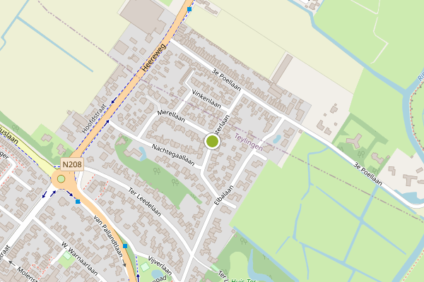 Ambulance-melding op Lijsterlaan, Sassenheim op 6 juli, kaart-overzicht