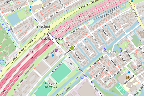 Ambulance-melding op Stadhouderslaan, Zoeterwoude op 5 juli, kaart-overzicht