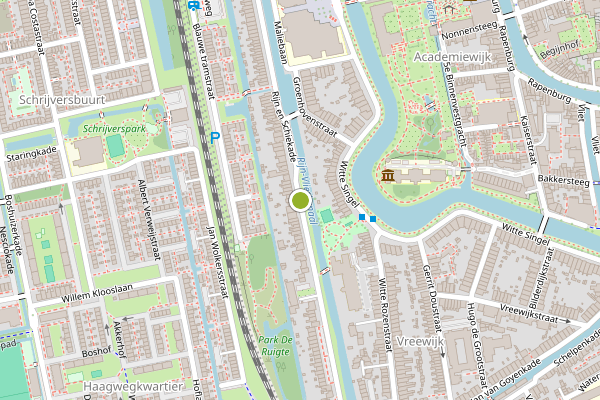 Ambulance-melding op Rijn en Schiekade, Leiden op 6 juli, kaart-overzicht