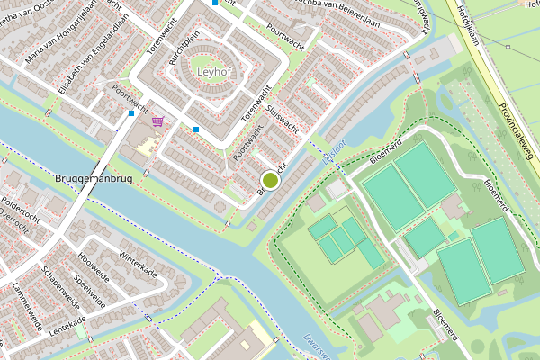 Ambulance-melding op Brugwacht, Leiderdorp op 6 juli, kaart-overzicht