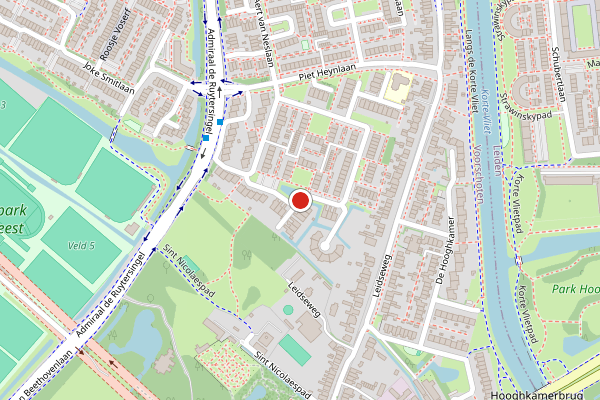 Brandweer-melding op Abel Tasmanplantsoen, Voorschoten op 7 juli, kaart-overzicht