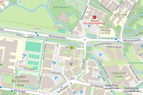Ambulance-melding op Galileiweg, Leiden op 7 juli, kaart-overzicht