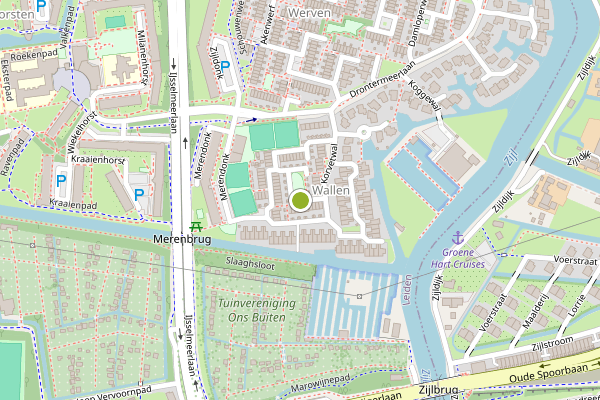 Ambulance-melding op Sloepenwal, Leiden op 7 juli, kaart-overzicht