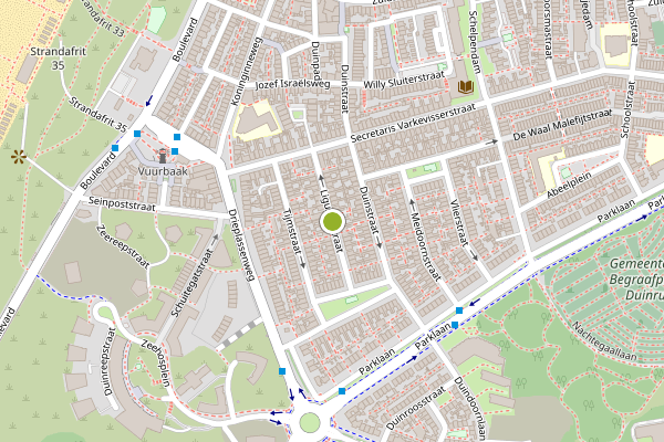 Ambulance-melding op Ligusterstraat, Katwijk op 6 juli, kaart-overzicht