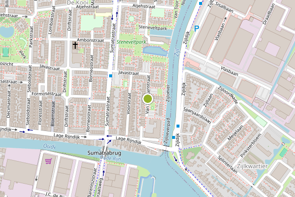 Ambulance-melding op Van Heussenstraat, Leiden op 7 juli, kaart-overzicht