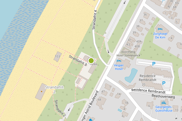 Ambulance-melding op Koningin Astrid Boulevard, Noordwijk op 7 juli, kaart-overzicht