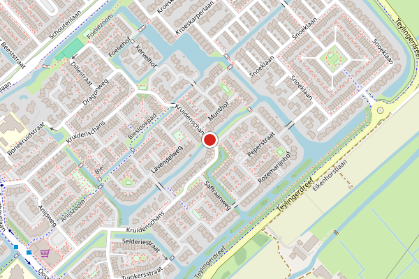 Brandweer-melding op Kruidenschans, Voorhout op 8 juli, kaart-overzicht