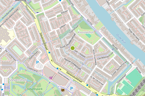 Ambulance-melding op Reina Prinsen Geerligspad, Leiden op 8 juli, kaart-overzicht