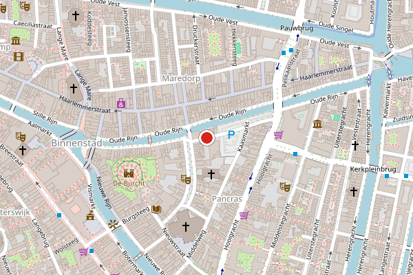Brandweer-melding op Koppenhinksteeg, Leiden op 8 juli, kaart-overzicht