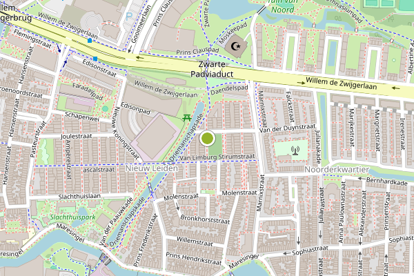 Ambulance-melding op Jonas Daniël Meijerstraat, Leiden op 8 juli, kaart-overzicht