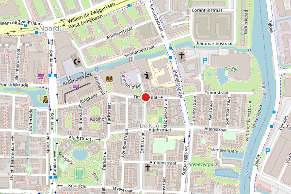 Brandweer-melding op Timorstraat, Leiden op 8 juli, kaart-overzicht