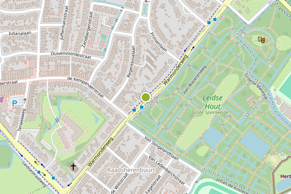 Ambulance-melding op Warmonderweg, Oegstgeest op 9 juli, kaart-overzicht