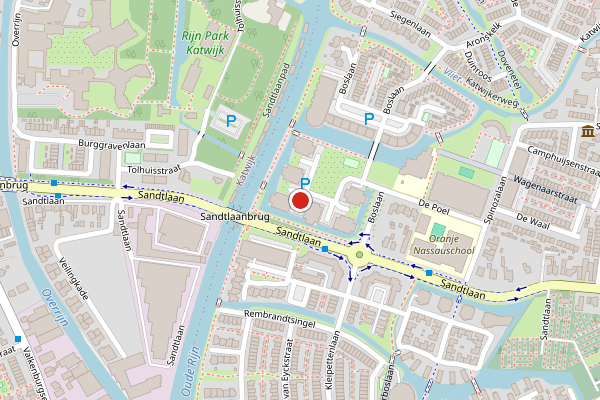 Brandweer-melding op Westerpark, Rijnsburg op 9 juli, kaart-overzicht