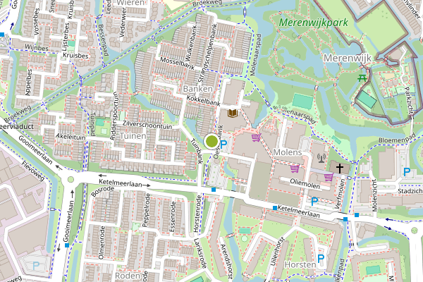 Ambulance-melding op Oesterbank, Leiden op 9 juli, kaart-overzicht