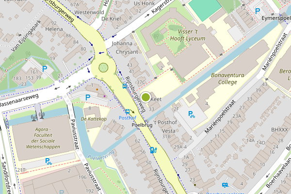 Ambulance-melding op Rijnsburgerweg, Leiden op 9 juli, kaart-overzicht