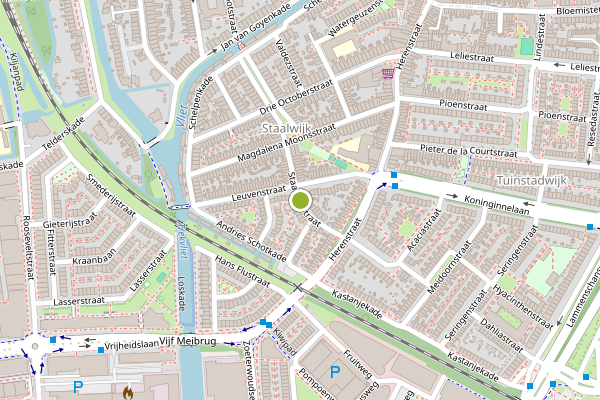 Ambulance-melding op Staalwijkstraat, Leiden op 9 juli, kaart-overzicht