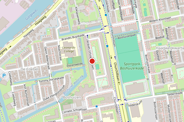 Brandweer-melding op Jacques Urlusplantsoen, Leiden op 9 juli, kaart-overzicht