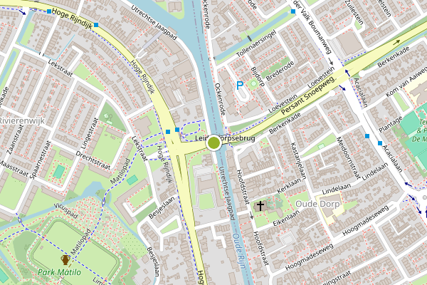 Ambulance-melding op Leiderdorpsebrug, Leiden op 9 juli, kaart-overzicht
