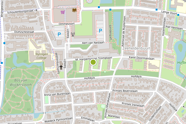 Ambulance-melding op M. Harpertszoon Tromplaan, Oegstgeest op 10 juli, kaart-overzicht