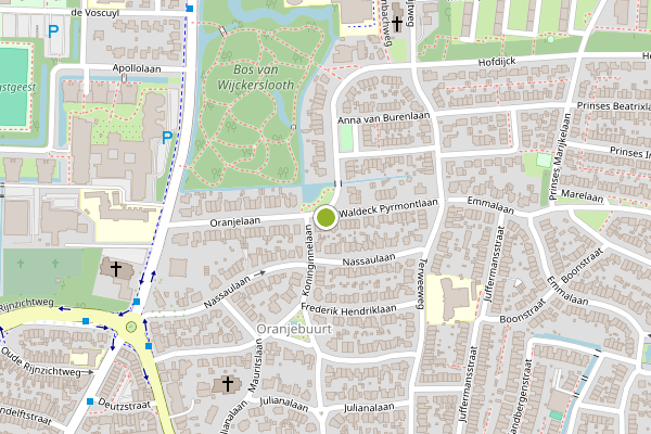 Ambulance-melding op van Griethuijsenplein, Oegstgeest op 9 juli, kaart-overzicht