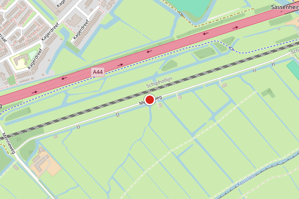 Brandweer-melding op Mennepad, Sassenheim op 10 juli, kaart-overzicht