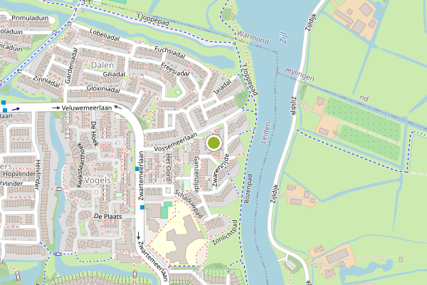 Ambulance-melding op Eendenzijde, Leiden op 10 juli, kaart-overzicht
