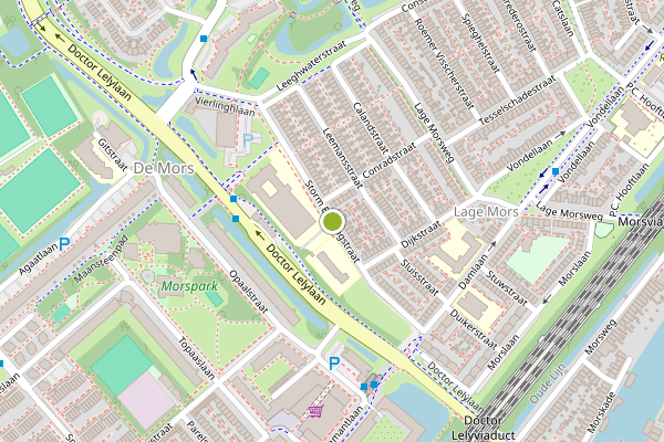 Ambulance-melding op Storm Buysingstraat, Leiden op 10 juli, kaart-overzicht