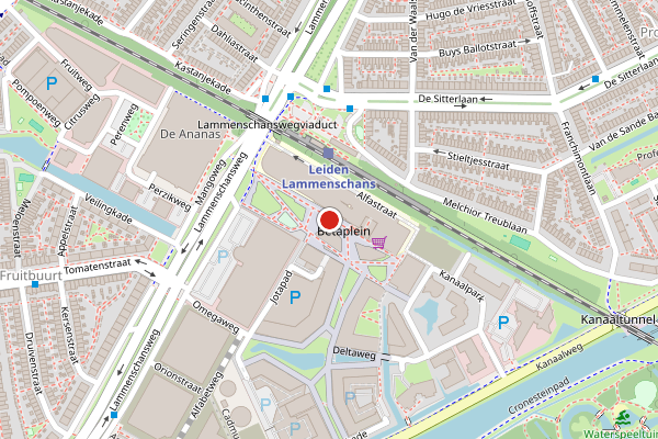 Brandweer-melding op Betaplein, Leiden op 10 juli, kaart-overzicht