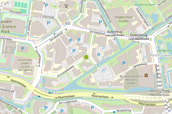 Ambulance-melding op Archimedesweg, Leiden op 10 juli, kaart-overzicht
