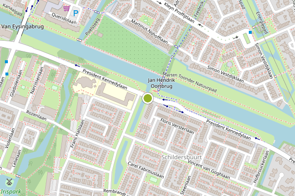 Ambulance-melding op President Kennedylaan, Oegstgeest op 11 juli, kaart-overzicht