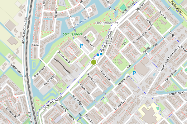Ambulance-melding op Componistenlaan, Voorhout op 10 juli, kaart-overzicht