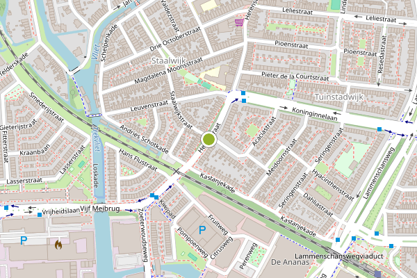 Ambulance-melding op Herenstraat, Leiden op 11 juli, kaart-overzicht