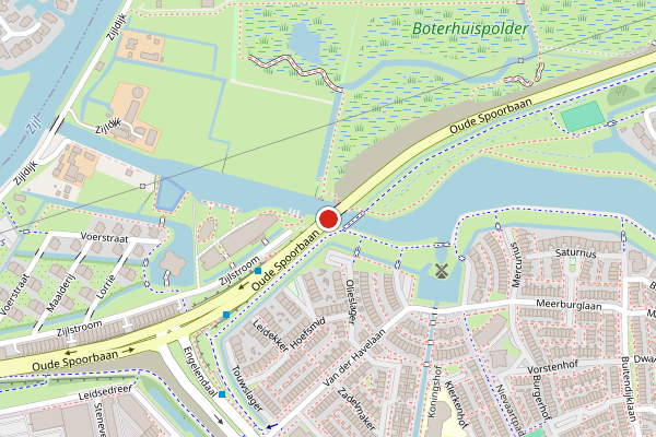 Brandweer-melding op Oude Spoorbaan, Leiderdorp op 10 juli, kaart-overzicht