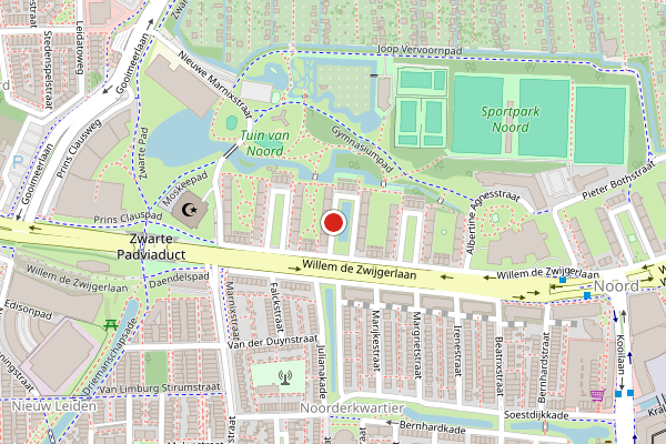 Brandweer-melding op Juliana van Stolberghof, Leiden op 11 juli, kaart-overzicht