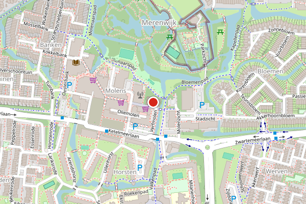Brandweer-melding op Watermolen, Leiden op 11 juli, kaart-overzicht