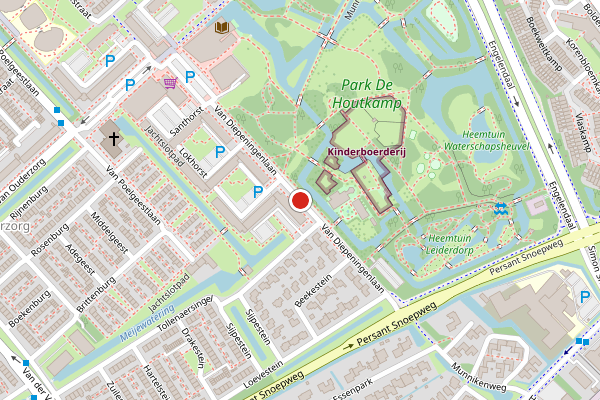 Brandweer-melding op Van Diepeningenlaan, Leiderdorp op 12 juli, kaart-overzicht