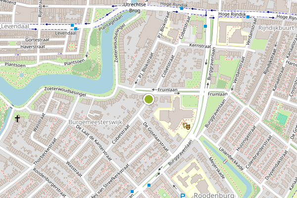 Ambulance-melding op Cobetstraat, Leiden op 12 juli, kaart-overzicht