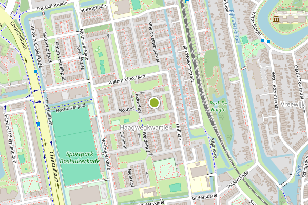 Ambulance-melding op Akkerhof, Leiden op 12 juli, kaart-overzicht