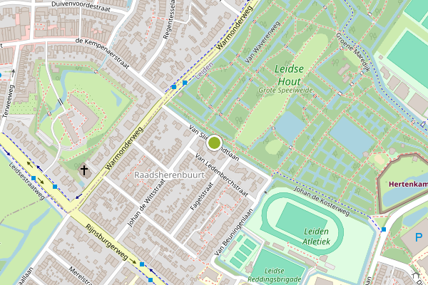 Ambulance-melding op Van Slingelandtlaan, Leiden op 12 juli, kaart-overzicht