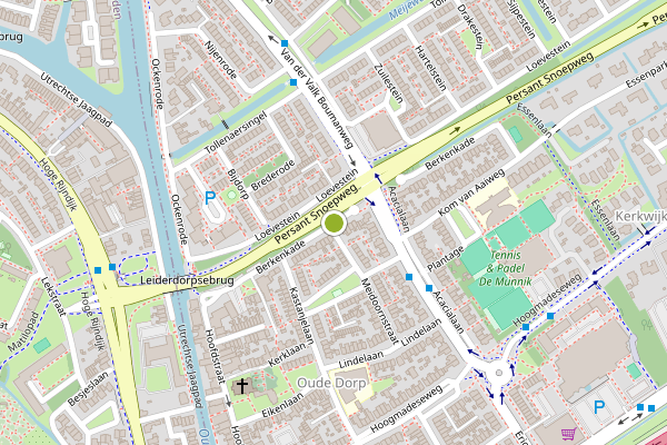 Ambulance-melding op Berkenkade, Leiderdorp op 12 juli, kaart-overzicht
