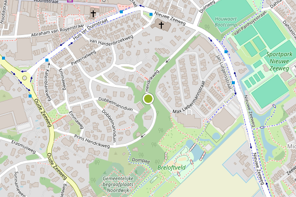 Ambulance-melding op Prins Hendrikweg, Noordwijk op 12 juli, kaart-overzicht