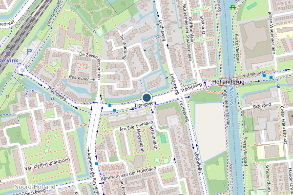 Politie-melding op Trompweg, Voorschoten op 13 juli, kaart-overzicht