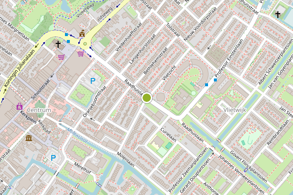 Ambulance-melding op Raadhuislaan, Voorschoten op 13 juli, kaart-overzicht