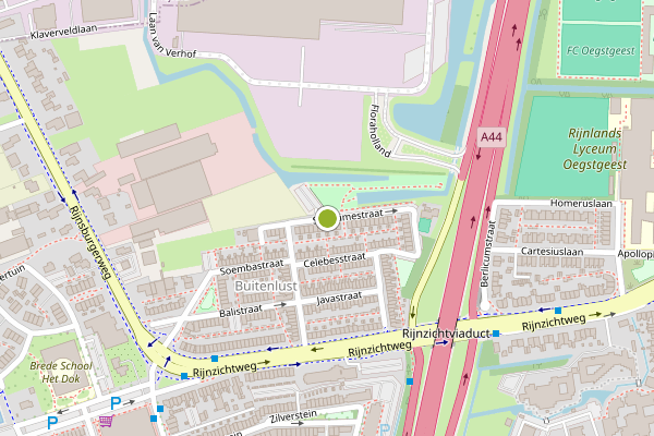 Ambulance-melding op Surinamestraat, Oegstgeest op 13 juli, kaart-overzicht