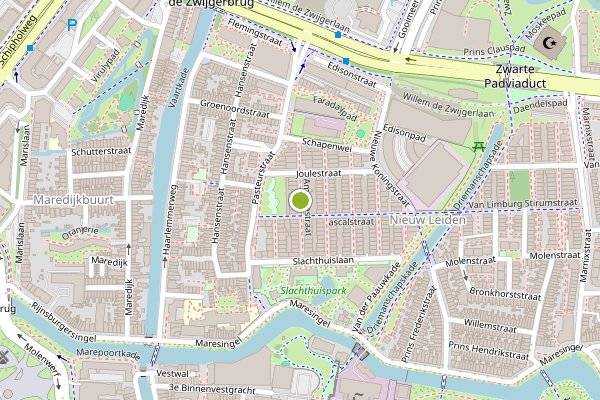 Ambulance-melding op Amperestraat, Leiden op 13 juli, kaart-overzicht