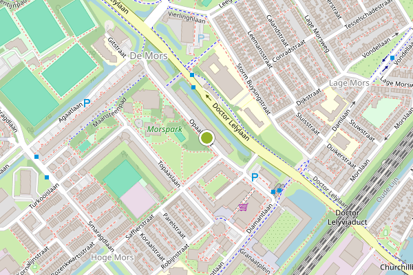 Ambulance-melding op Opaalstraat, Leiden op 13 juli, kaart-overzicht