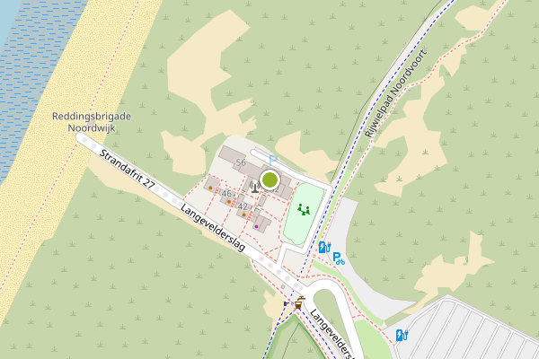 Ambulance-melding op Langevelderslag, Noordwijk op 13 juli, kaart-overzicht