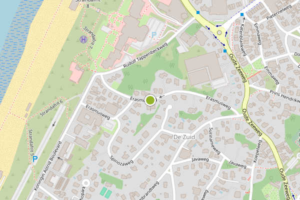 Ambulance-melding op Erasmusweg, Noordwijk op 13 juli, kaart-overzicht