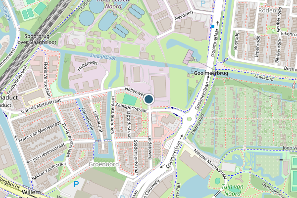 Politie-melding op Hallenweg, Leiden op 14 juli, kaart-overzicht