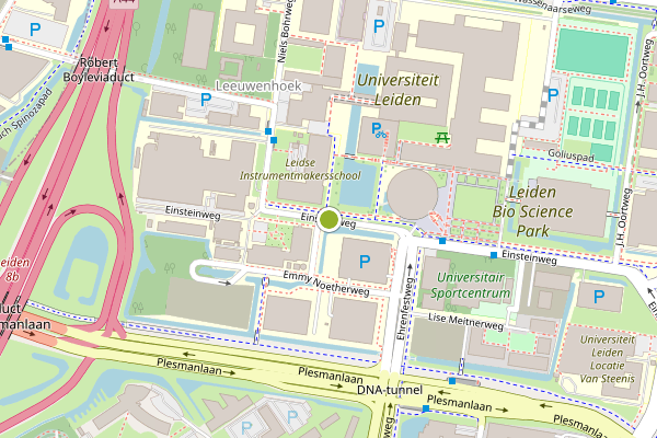 Ambulance-melding op Einsteinweg, Leiden op 13 juli, kaart-overzicht